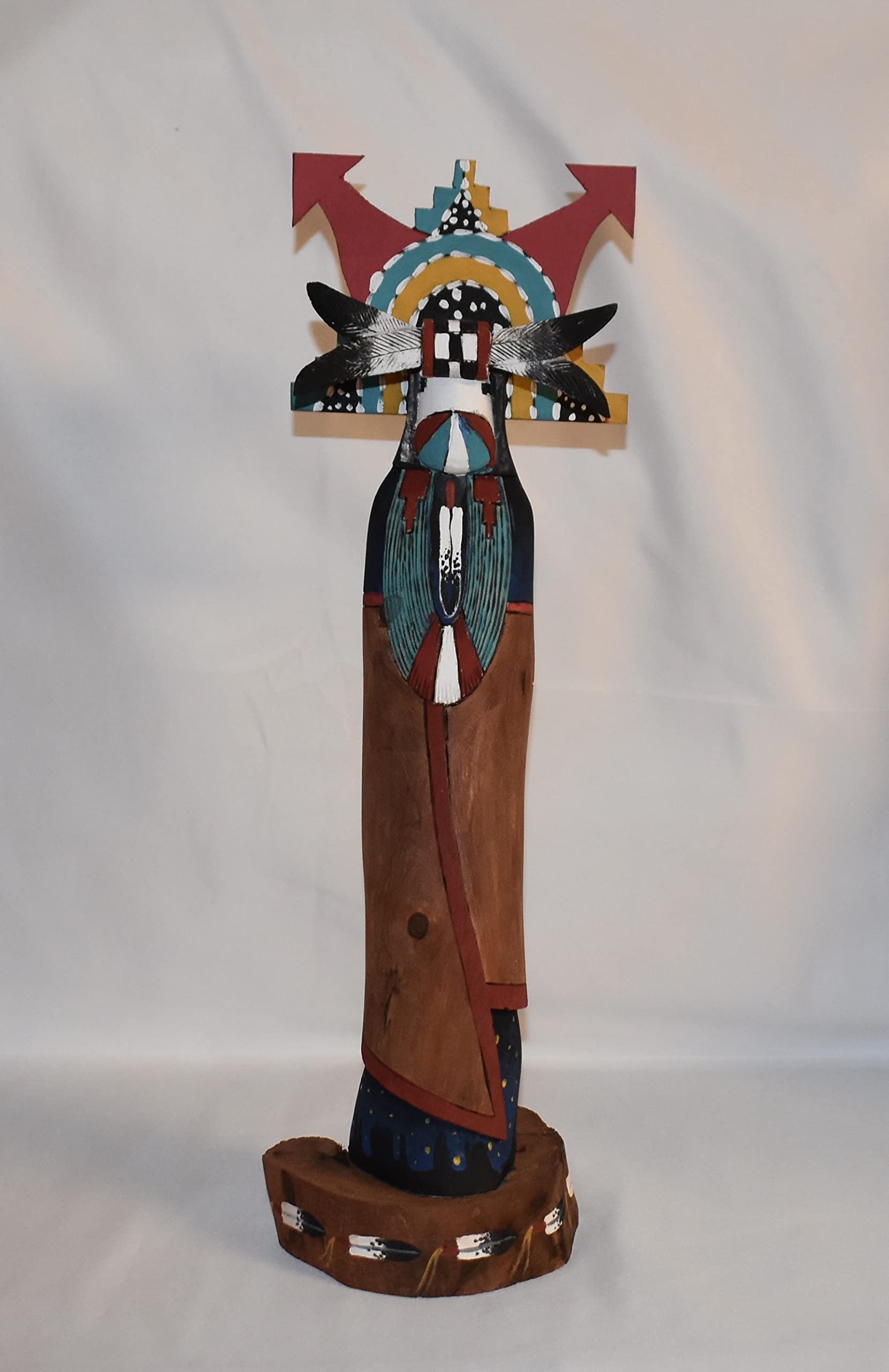 Authentic Hand-Carved Night Dancer Kachina Doll - Native American Art Collectible for Home Decor & Spiritual Ceremonies