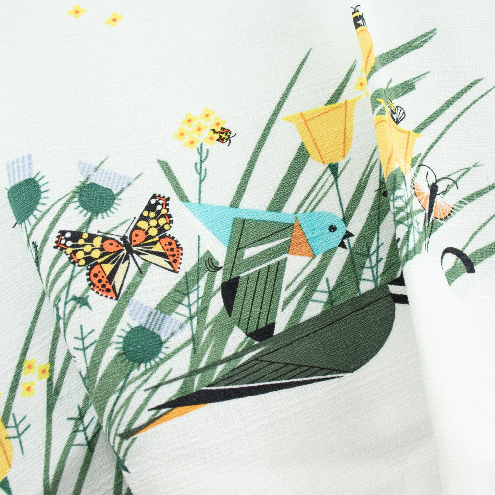 Charley Harper Once There Was a Field Organic Cotton Pillow Cover - 18x18 Inch Eco-Friendly Decorative Throw Pillow Case for Living Room, Bedroom & Nursery Decor