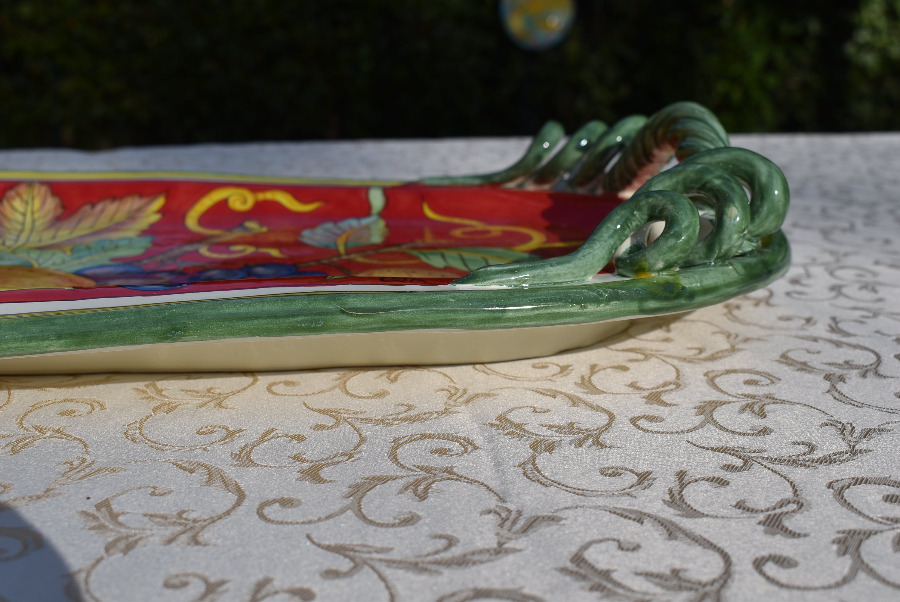 Large Ceramic Center Basket Bowl - Perfect for Fruit Display, Home Decor, and Kitchen Storage