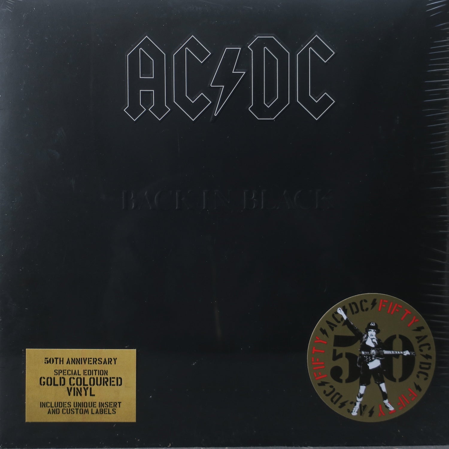 AC/DC 'Back In Black' 40th Anniversary Limited Edition Gold Vinyl LP Record - Perfect for Collectors & Music Lovers, Great Gift for Rock Fans & Vinyl Enthusiasts