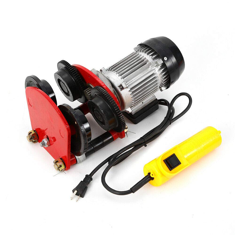 2200lb Heavy Duty Electric Hoist Trolley - 1400 RPM Wire Rope Lift for Garage, Workshop & Construction - Perfect for Lifting Equipment, Auto Repair & Industrial Use