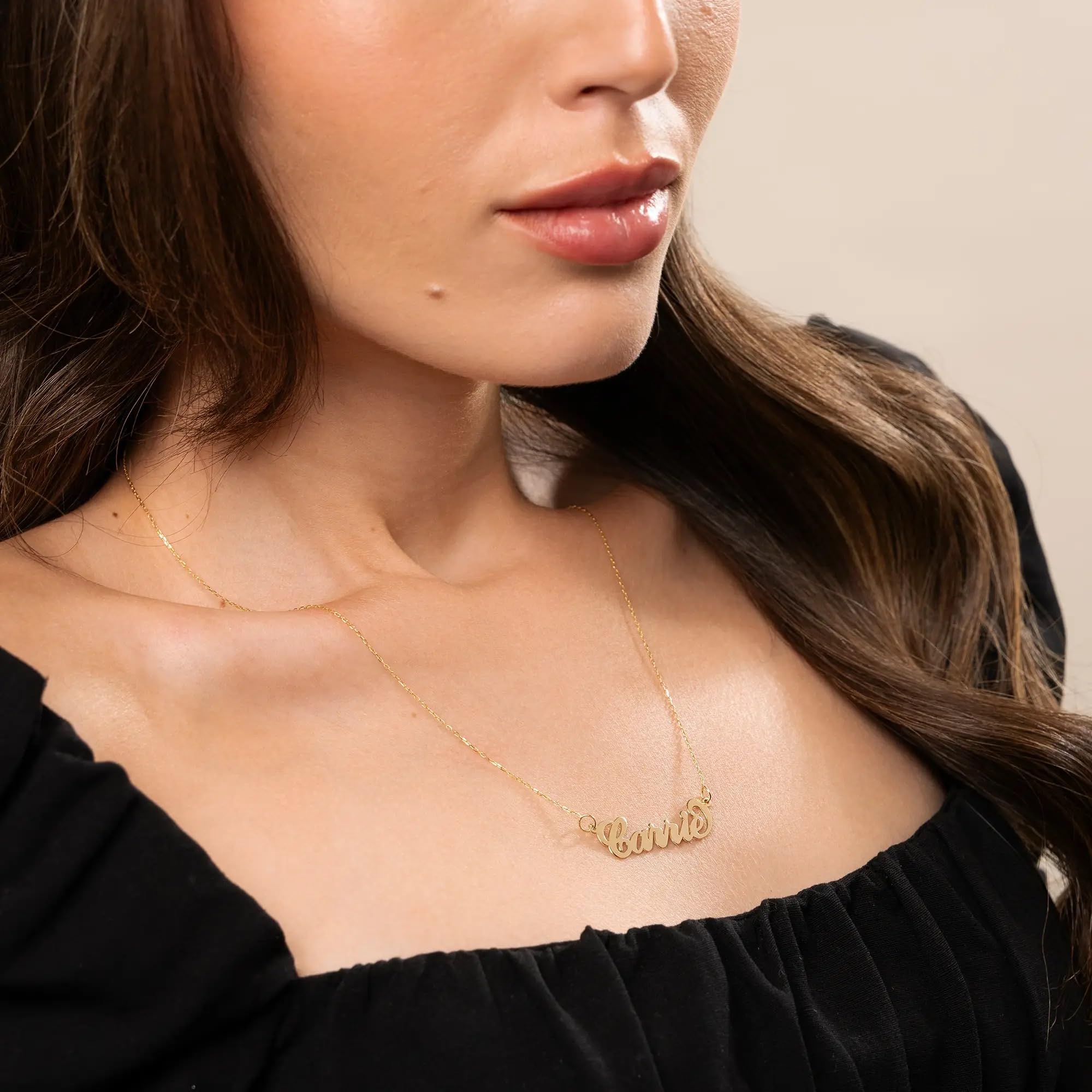 Personalized Carrie Name Necklace - Custom Engraved Dainty Gold/Silver Jewelry for Women - Unique Gift for Christmas, Mother's Day, Anniversary - Perfect for Date Night, Bridal Shower & Special Occasions