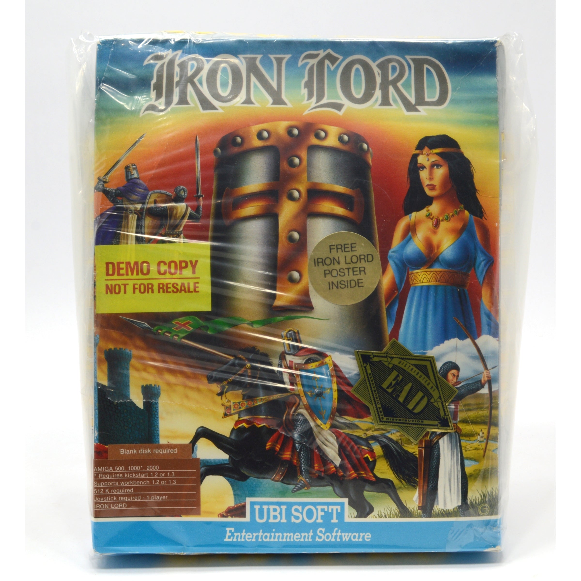 New Amiga Iron Lord Computer Game with Poster - Beat Up Box - Retro Gaming Collectible for PC & Classic Console Enthusiasts - Perfect for Vintage Gaming Nights & Collector Displays