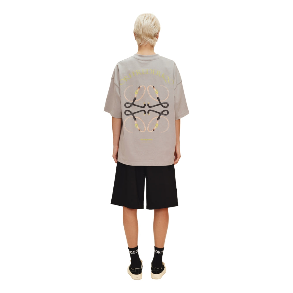 Ori Frederiqo Loewe Classic SS Tee Grey T-Shirt for Men | Premium Cotton Casual Wear | Perfect for Streetwear & Everyday Outfits