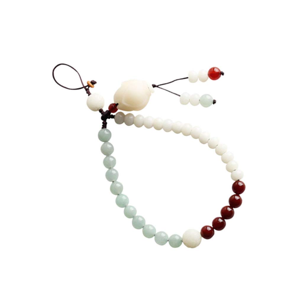 Hemobllo Beaded Phone Lanyard - Jade Charm Cell Phone Strap with Adjustable Rope Chain for iPhone, Samsung, Android - Stylish Accessory for Work, Travel, and Everyday Use