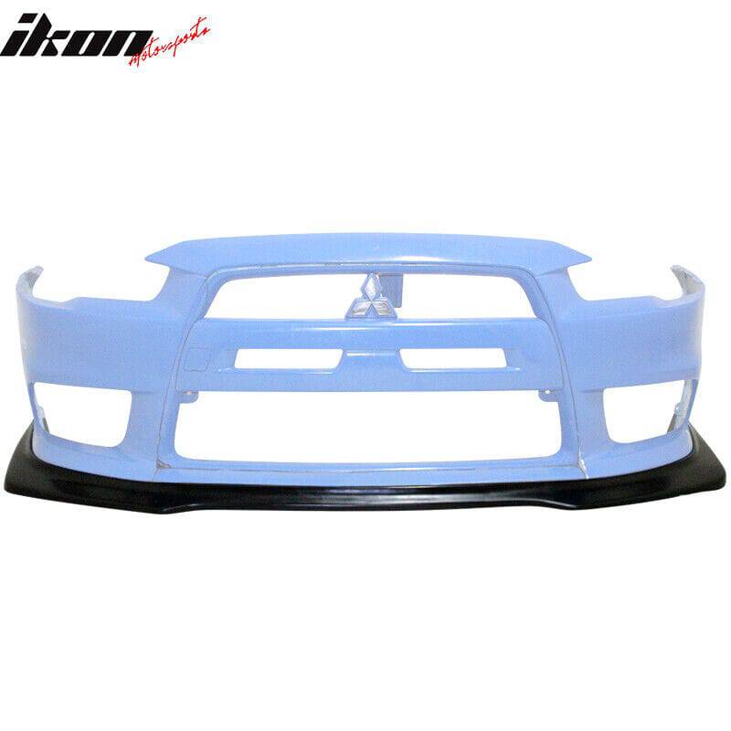 Mitsubishi Evolution EVO X 10 R Style Front Bumper Lip - Unpainted PU for 2009-2015 Models | Enhance Your Car's Aerodynamics & Sporty Look | Perfect for Street Racing & Car Shows