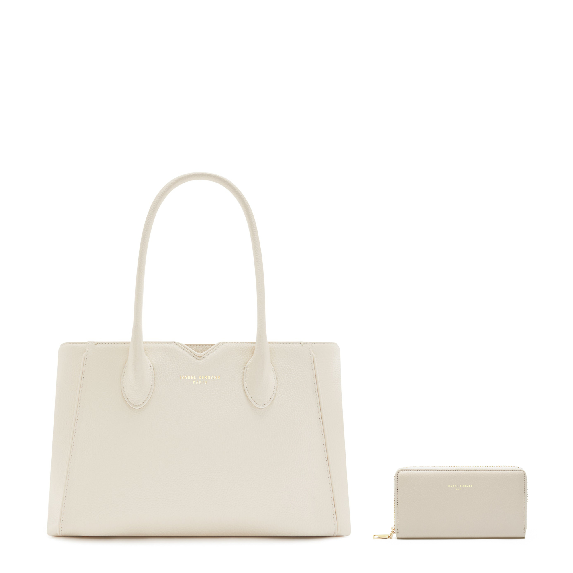 Isabel Cream Calfskin Leather Handbag and Wallet Set for Women - Luxury Gift for Birthday, Anniversary & Travel Accessories