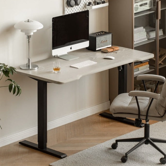Premium Oak Solid Wood Electric Standing Desk - Adjustable Height Ergonomic Workstation for Home & Office - Perfect for Remote Work, Gaming & Study