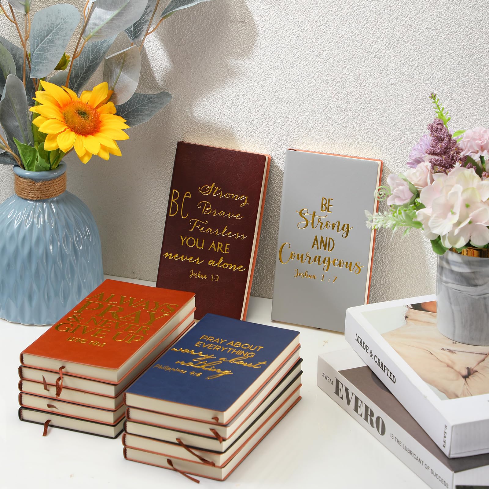 24 Pcs Christian Prayer Journals - Leather Bible Verse Notebooks for Men & Teachers | Church Gifts for Christmas & Worship
