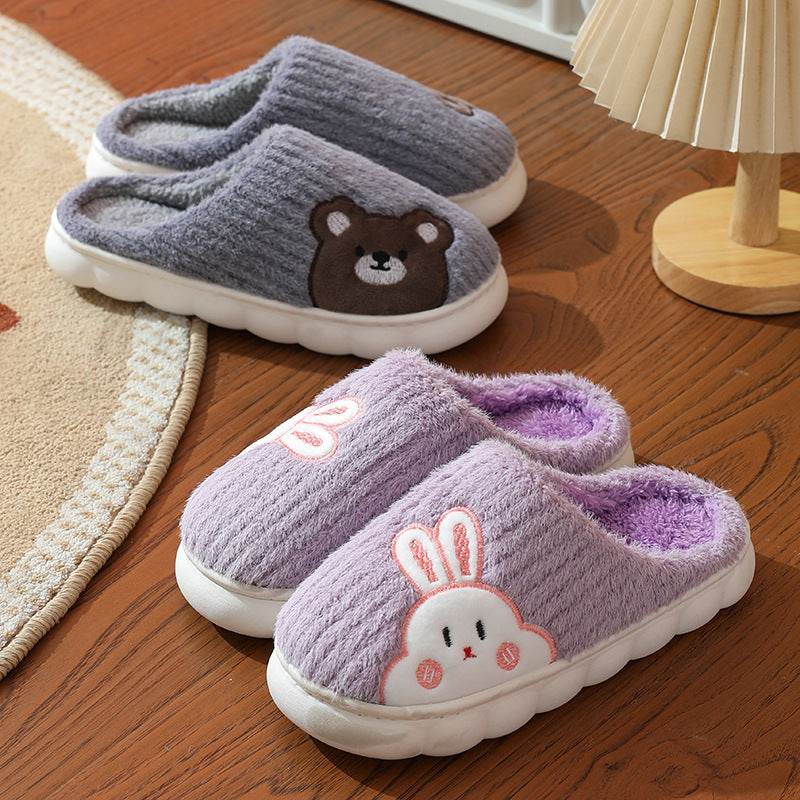 Soft & Cozy Rabbit Plush Fleece Slippers for Women - Non-Slip Indoor House Shoes - Perfect for Winter, Lounge & Home Comfort