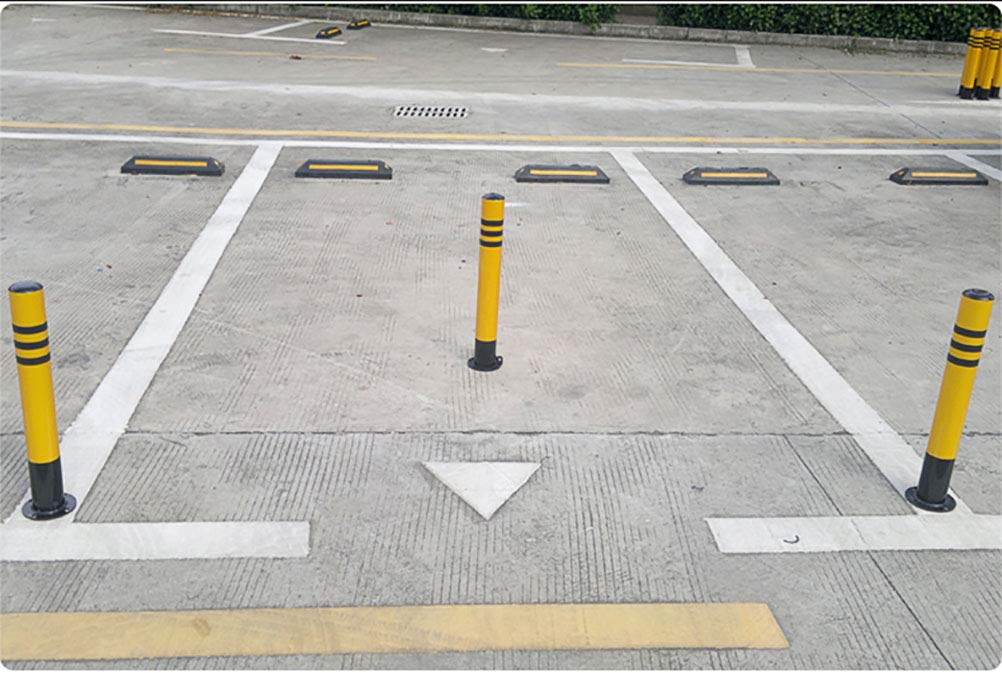 Steel Driveway Barrier Posts - Heavy Duty Parking Bollards for Security & Traffic Control (600mm×76mm) with Reflective Tape | Easy Installation for Driveways, Parking Lots & Commercial Properties