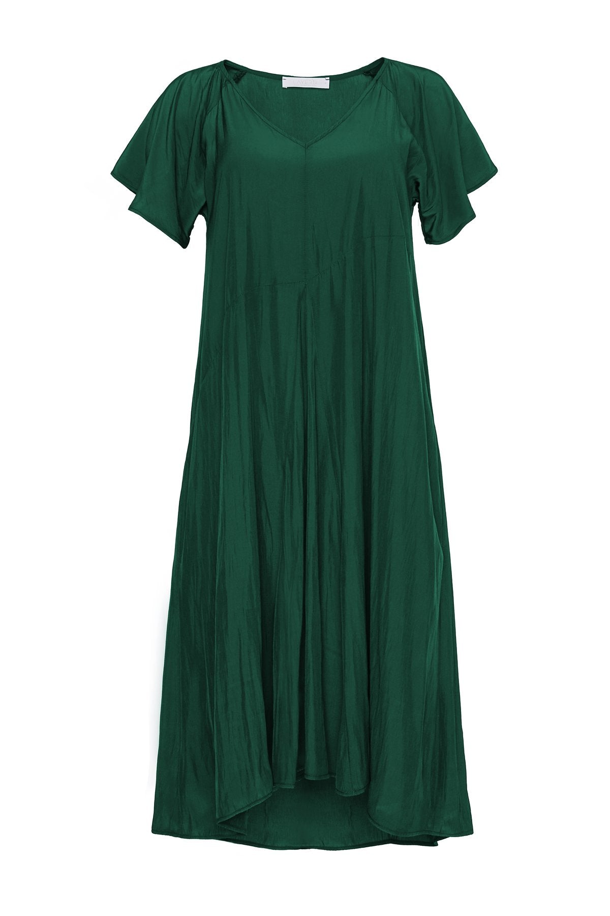 Emerald Green Floral A-Line Dress for Women - Elegant Party & Evening Gown for Special Occasions