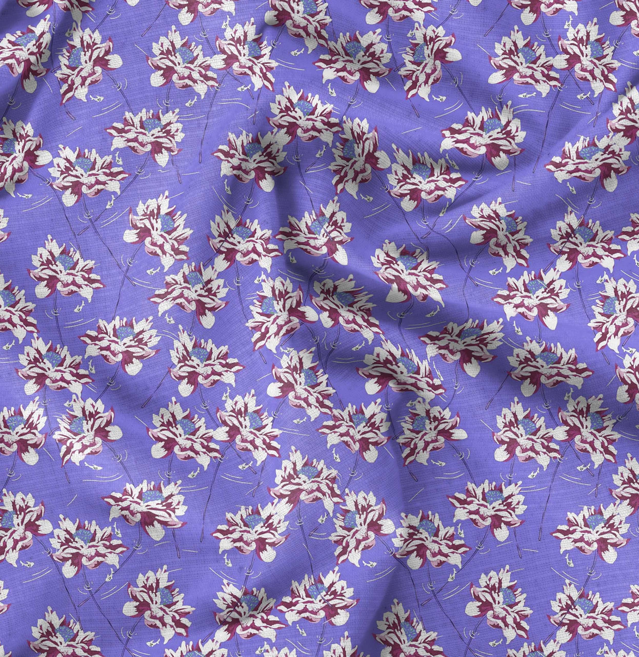 Soimoi Moss Georgette Brown Fabric by The Yard - 42 Inch Wide Floral Printed Fabric for Dresses, Curtains & DIY Crafts - Lightweight & Romantic Floral Pattern Material - Home Decor & Fashion Design