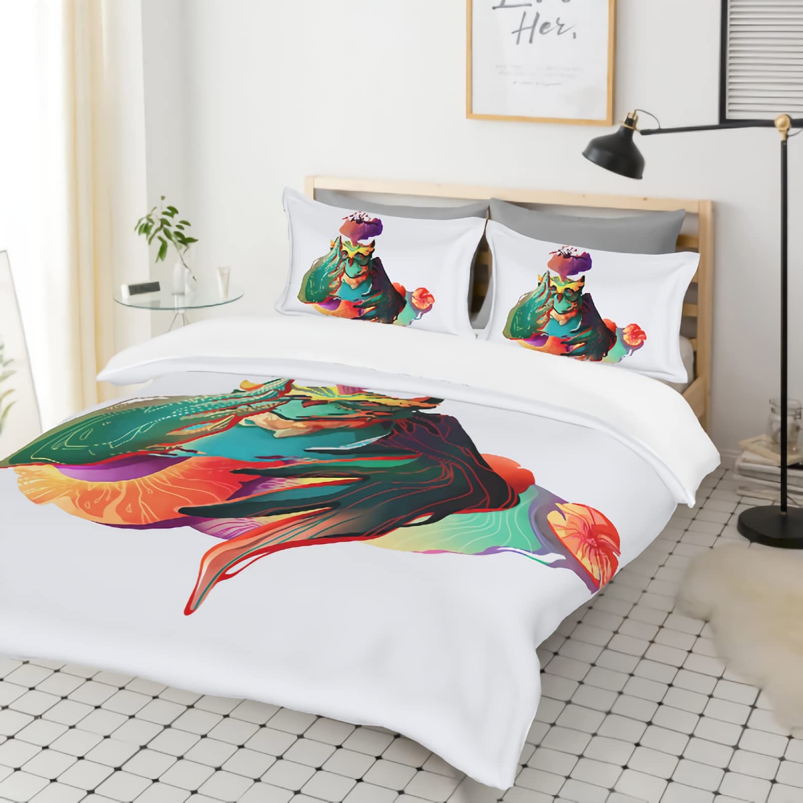 GREDBH Full The Owl Duvet Cover Set - Cartoon Owl Comforter Cover with 2 Pillowcases, 3-Piece Bedding Set, 100% Soft Microfiber (Comforter Not Included) - Perfect for Kids' Rooms, Nursery Decor, and Owl-Themed Bedrooms