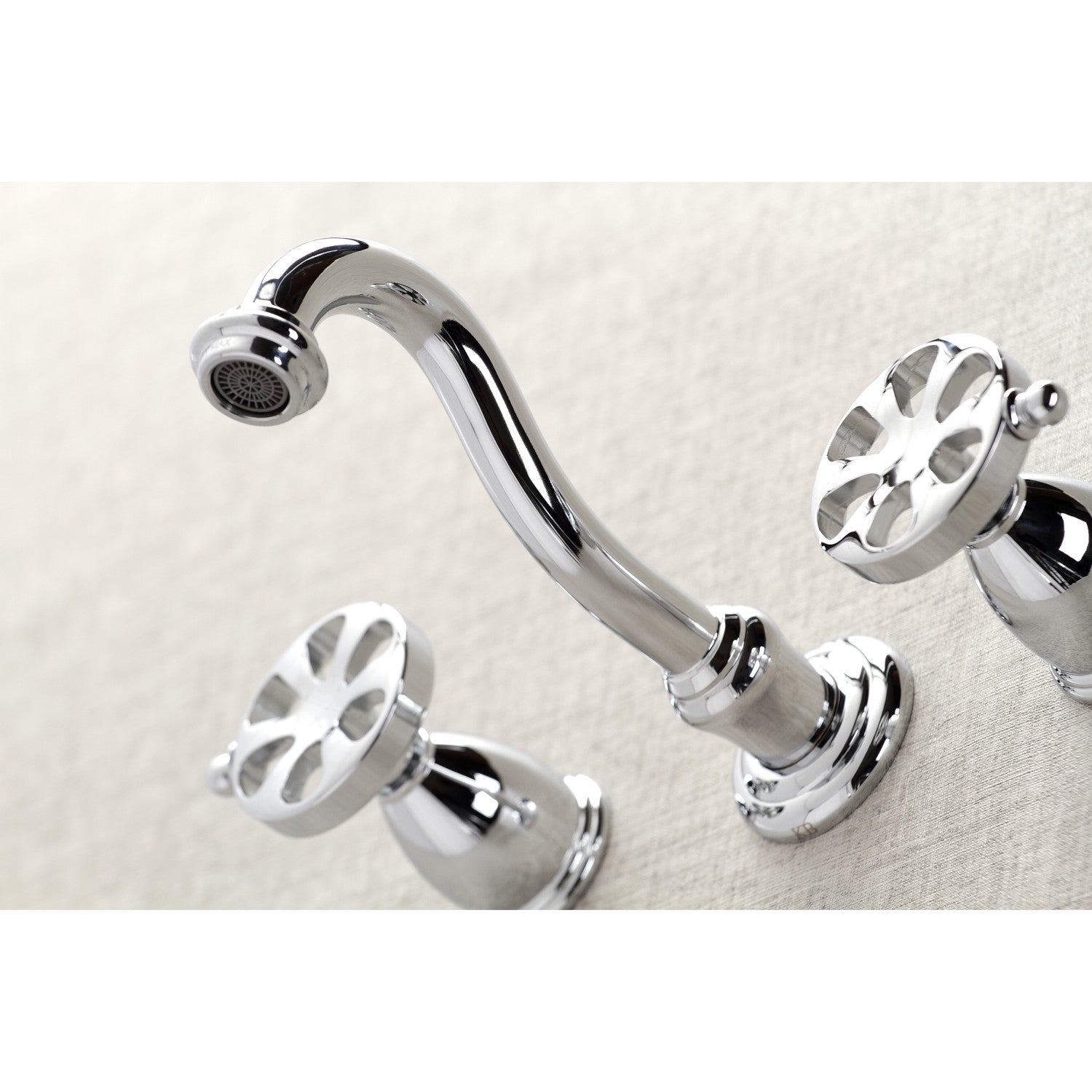 Belknap KS3121RX Polished Chrome Double Handle 3-Hole Wall Mount Bathroom Faucet - Perfect for Modern Bathrooms, Powder Rooms & Spa Retreats