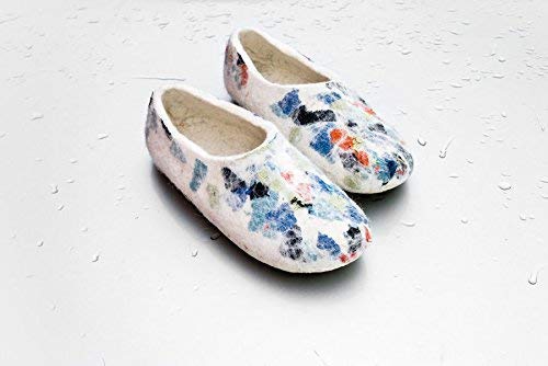 Cozy Women's Felted Wool & Linen Slippers - Handmade Rustic House Shoes - Perfect Mother's Day Gift for Her - Ideal for Indoor Comfort & Relaxation at Home
