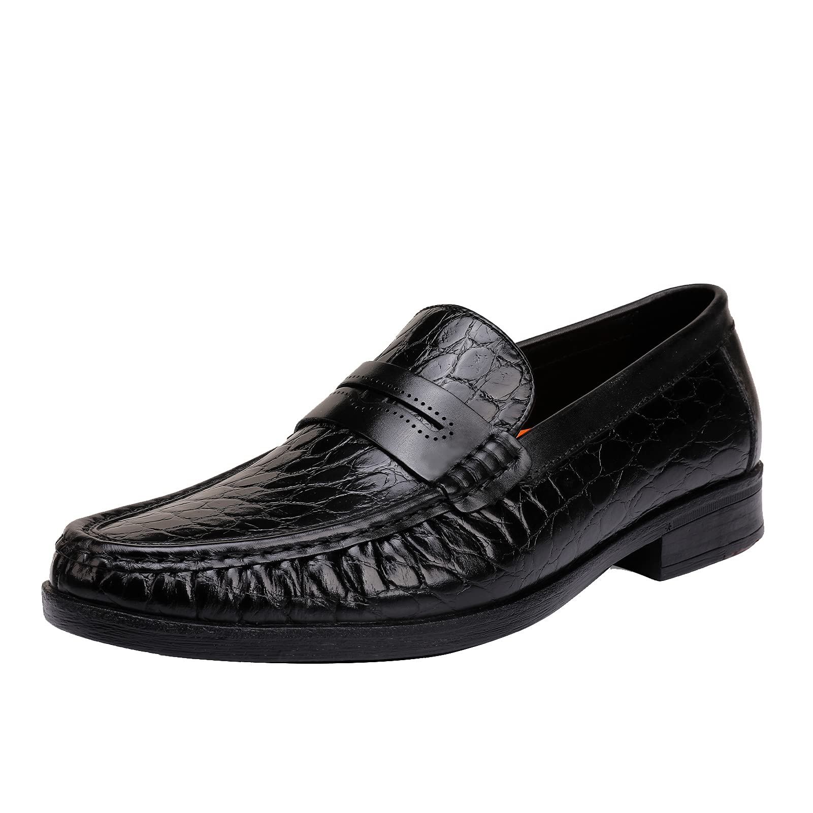 Men's Genuine Leather Slip-On Loafers - Comfortable Casual Driving Moccasins & Breathable Dress Shoes for Work, Travel & Everyday Wear