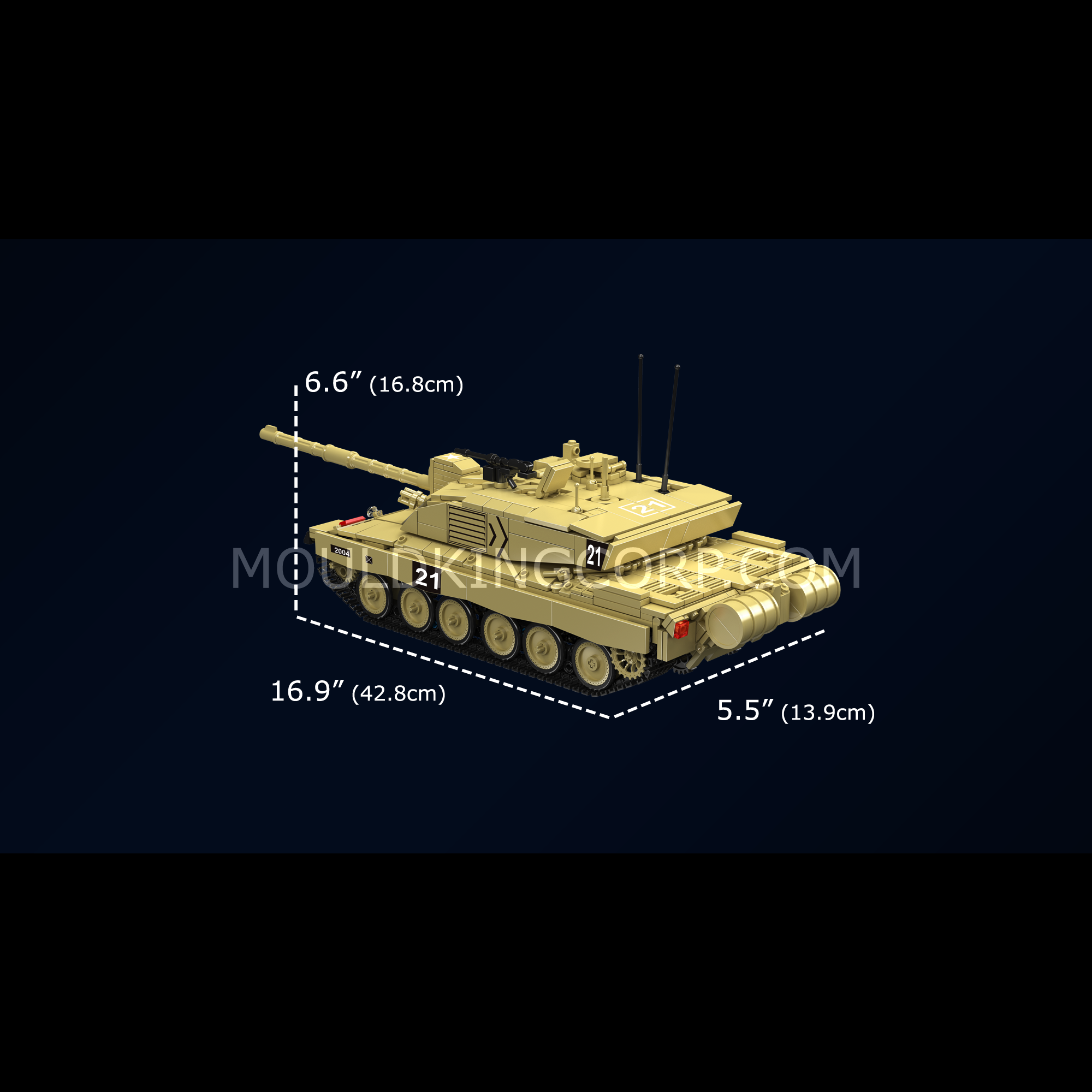 Mould King 20037 Challenger 2 Tank Building Set - 1,129 Pieces Military Model Kit for Adults & Teens | STEM Toy for Tank Enthusiasts | Perfect for Collectors, DIY Projects & Battle Display Scenes