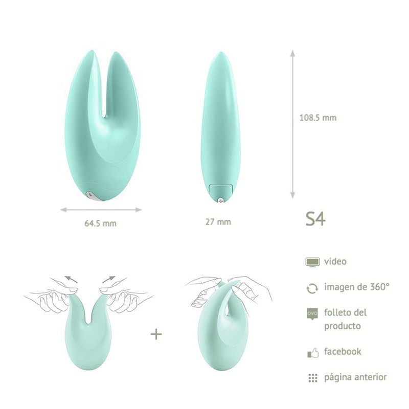 S4 Rechargeable Egg Vibrator with Lay-On Design - Light Blue | Waterproof & Quiet Personal Massager for Women | Perfect for Solo Play & Couples Intimacy