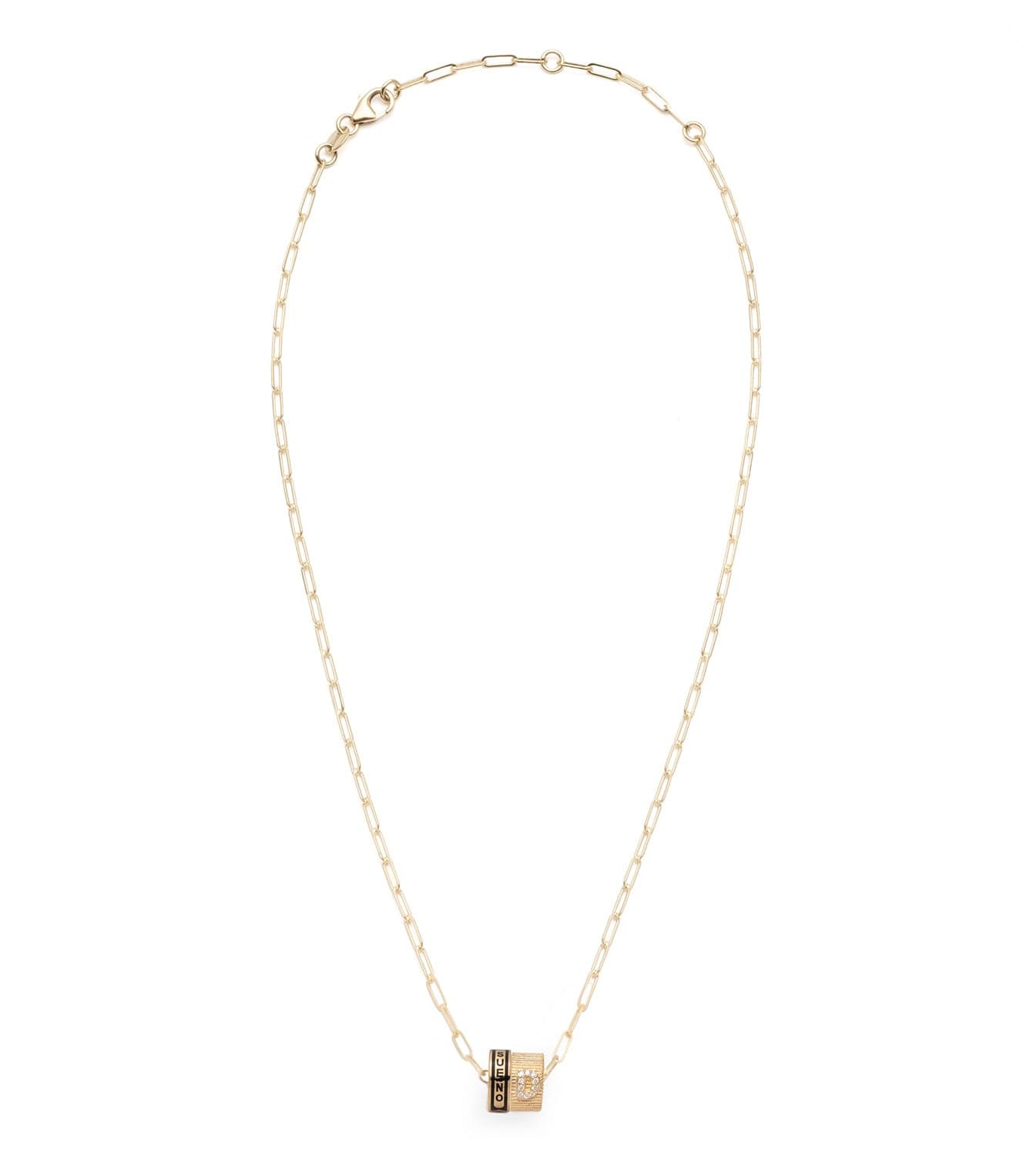 Dream & Pave Diamond Initial Heartbeat Super Fine Clip Chain Necklace - Perfect for Valentine's Gifts, Anniversary Presents & Everyday Elegance