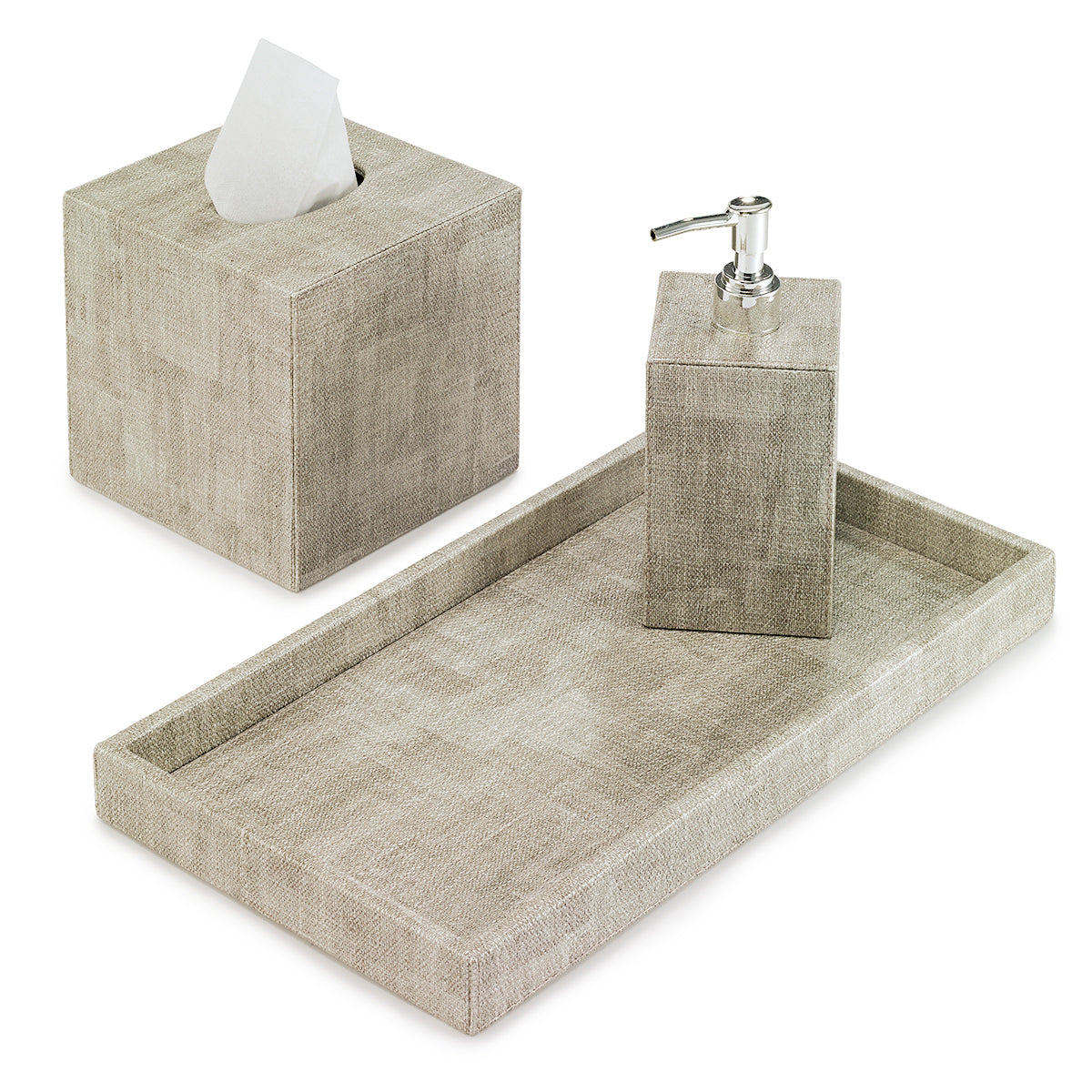 Premium Luster Bath Accessories Set - Shower Caddy, Soap Dish & Toothbrush Holder - Modern Bathroom Organizer for Home & Spa Decor