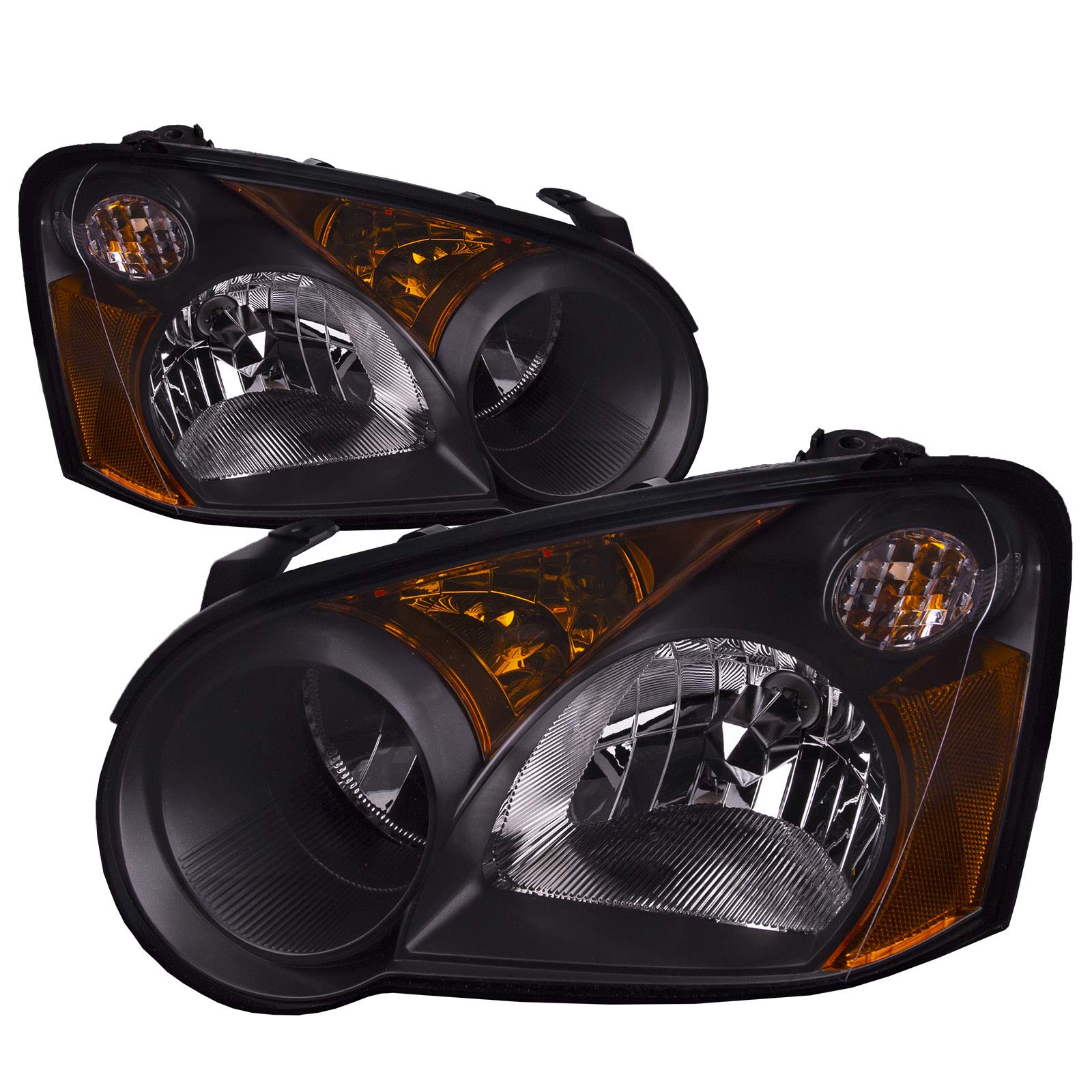HEADLIGHTSDEPOT Black Housing Halogen Headlights for 2005 Subaru Impreza RS WRX STi Sedan - CAPA Certified Headlamp Assembly (Driver & Passenger Side) - Perfect for Night Driving & Off-Road Adventures