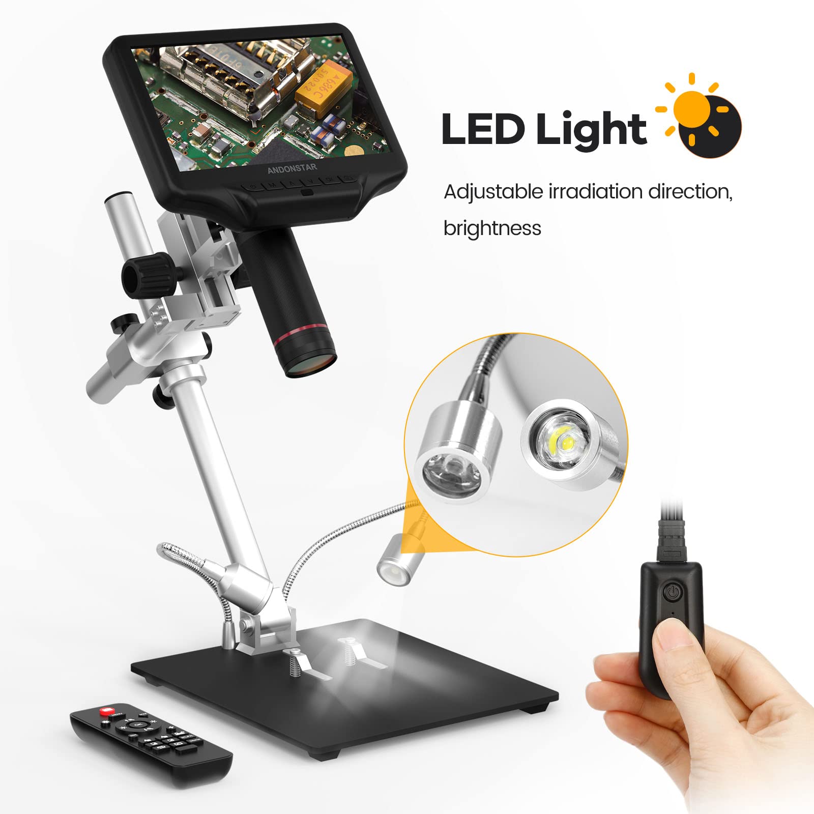 Andonstar AD407 Pro 2160P 3D HDMI Digital Microscope with Metal Stand - 7