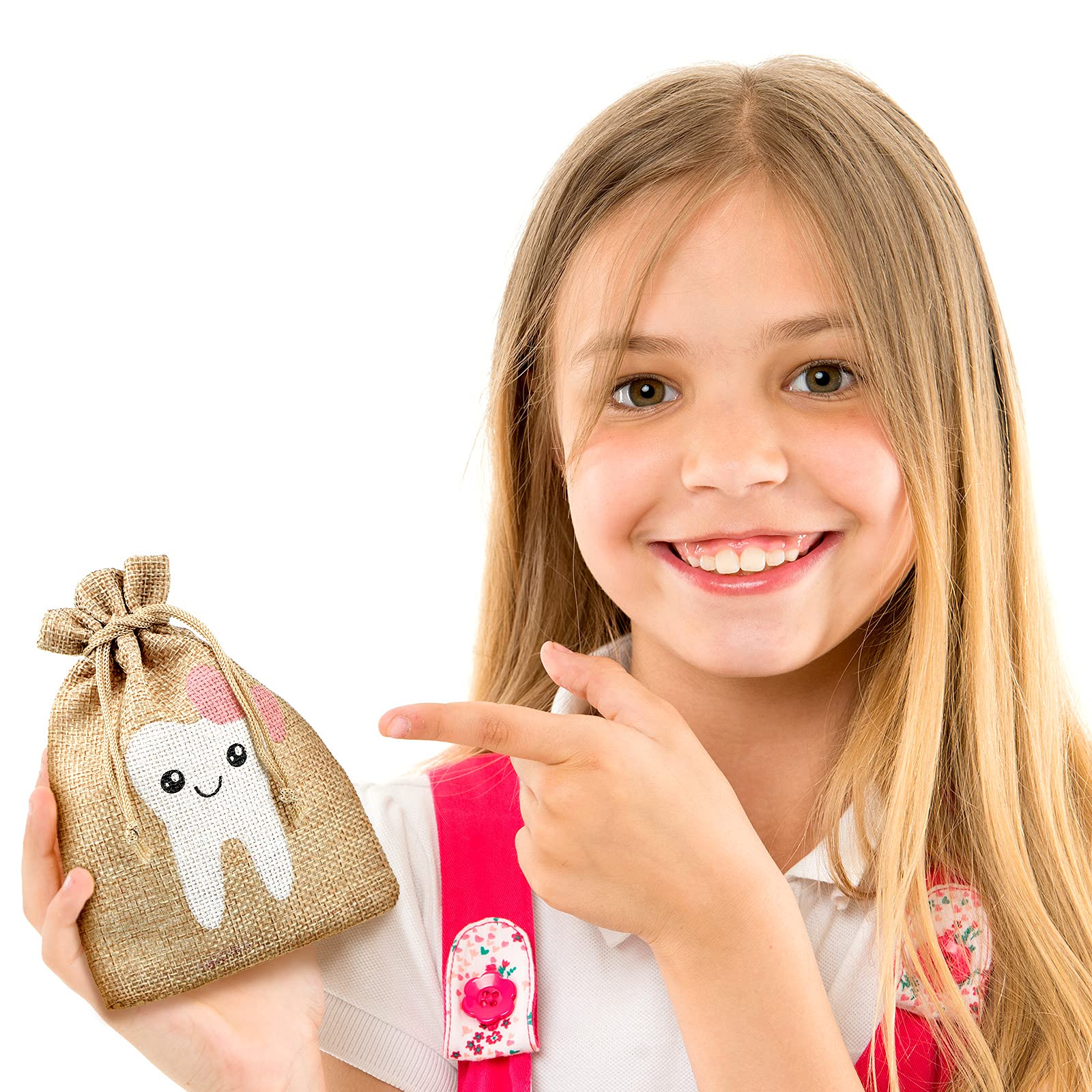 Fairy Tooth Keepsake Bag for Kids - Under Pillow Tooth Holder for Boys & Girls - Baby Shower Birthday Gift - Pink Tooth Fairy Pouch (Perfect for First Lost Tooth & Childhood Memories)
