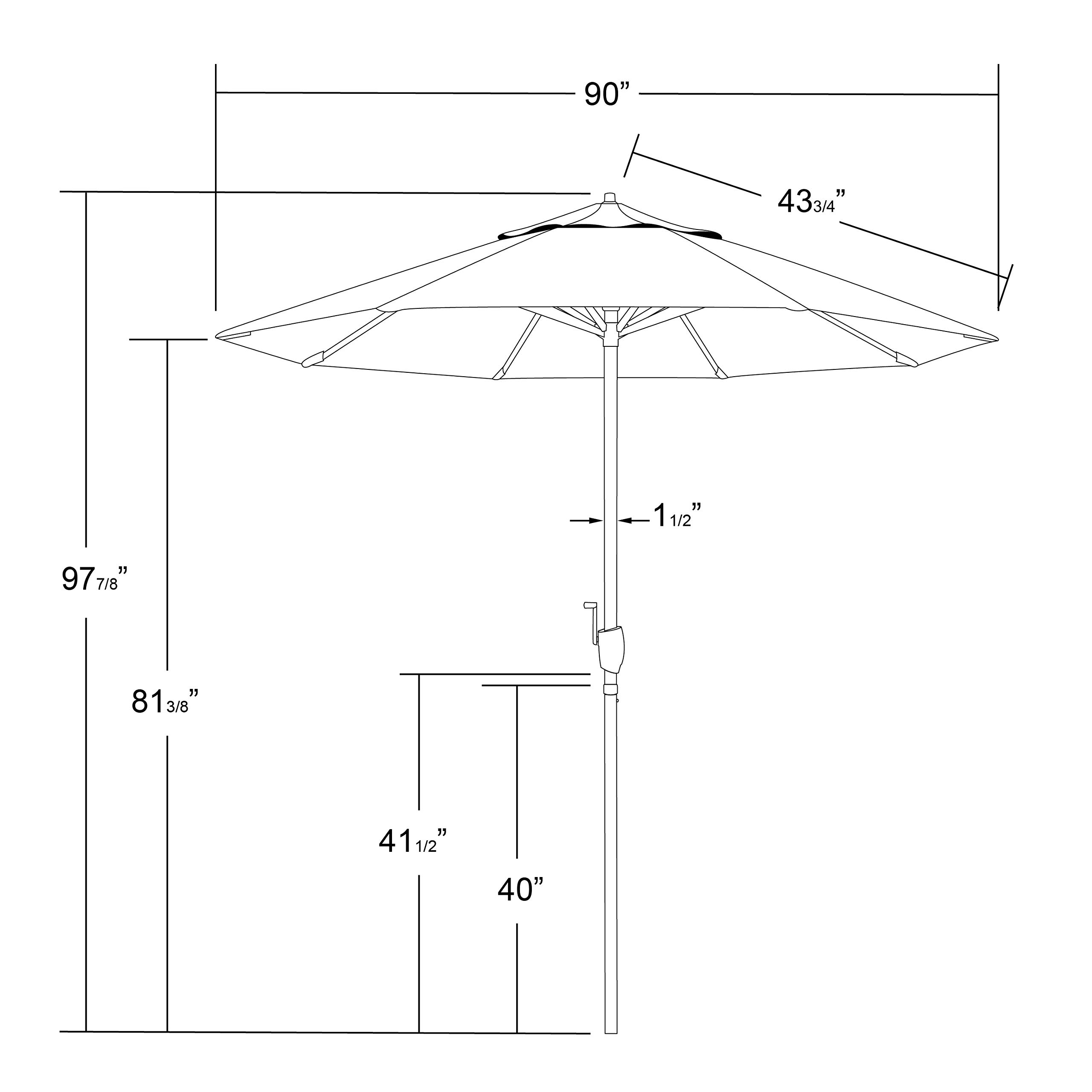 California ATA758117-56105 7.5' Round Patio Umbrella in Cyan Blue - Perfect for Outdoor Dining, Poolside Lounging & Backyard Relaxation