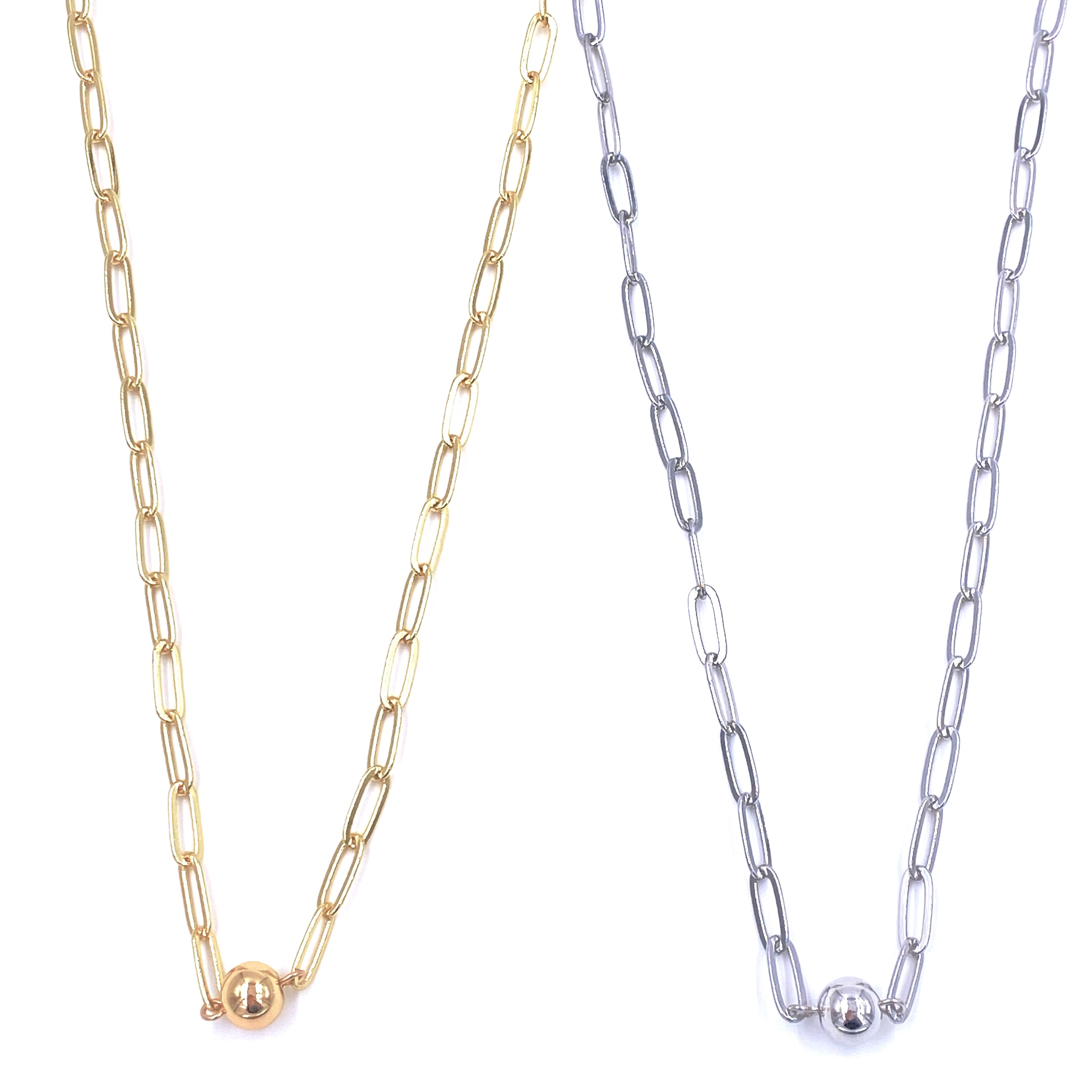 Ashley Gold Stainless Steel Single Ball Design Necklace - Elegant Minimalist Jewelry for Women, Perfect for Everyday Wear, Date Nights & Special Occasions