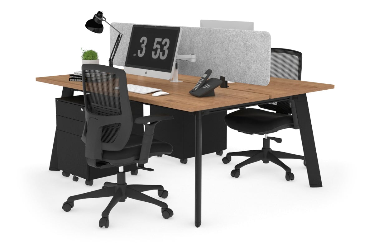 2-Person Workstation with Black Frame - 1200L x 700W Office Desk for Collaborative Workspaces | Perfect for Home Office, Coworking Spaces & Team Projects