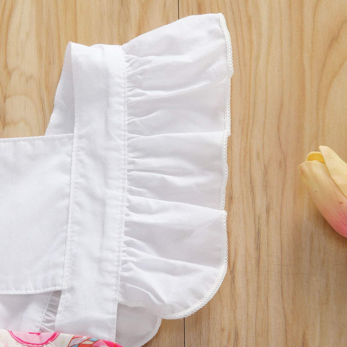 Adorable Baby Girl Lemon Print Ruffle Sleeveless Romper - Summer Outfit Set for Toddlers & Infants | Perfect for Playdates, Beach Trips & Photo Shoots