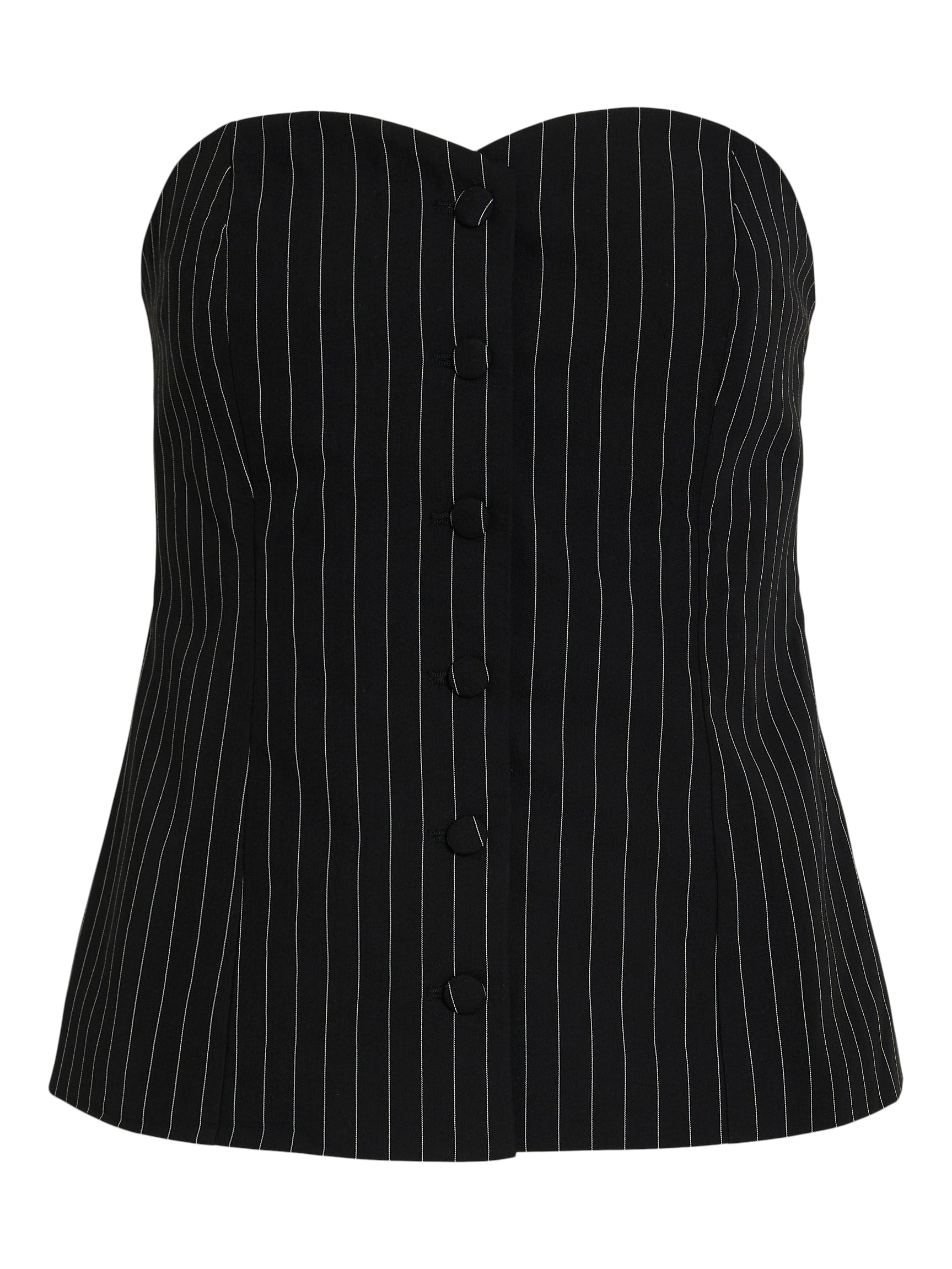 Kanda Bandeau Top for Women - Black & White Pinstripe Strapless Tube Top | Summer Beachwear, Music Festival, Night Out Fashion