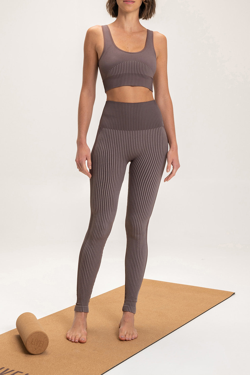 Seamless Rib High Waist Yoga Leggings for Women - Stretchy Workout Pants, Tummy Control Running Tights - Perfect for Gym, Yoga, Lounge & Everyday Wear