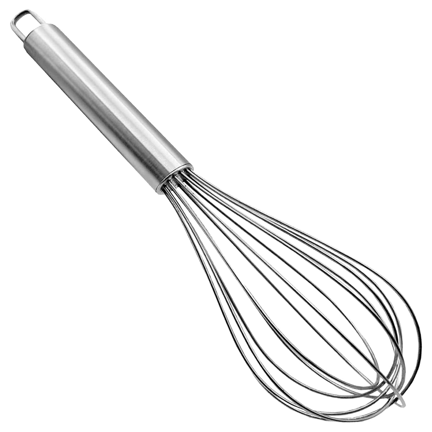 Entisia Stainless Steel Hand Blender Wire Whisk - Multi-Purpose Balloon Egg Beater for Blending, Whisking, Beating & Cooking | Durable Kitchen Utensil with Ergonomic Pipe Handle | Perfect for Baking, Mixing Batters, Whipping Cream & Making Smoothies (25cm)