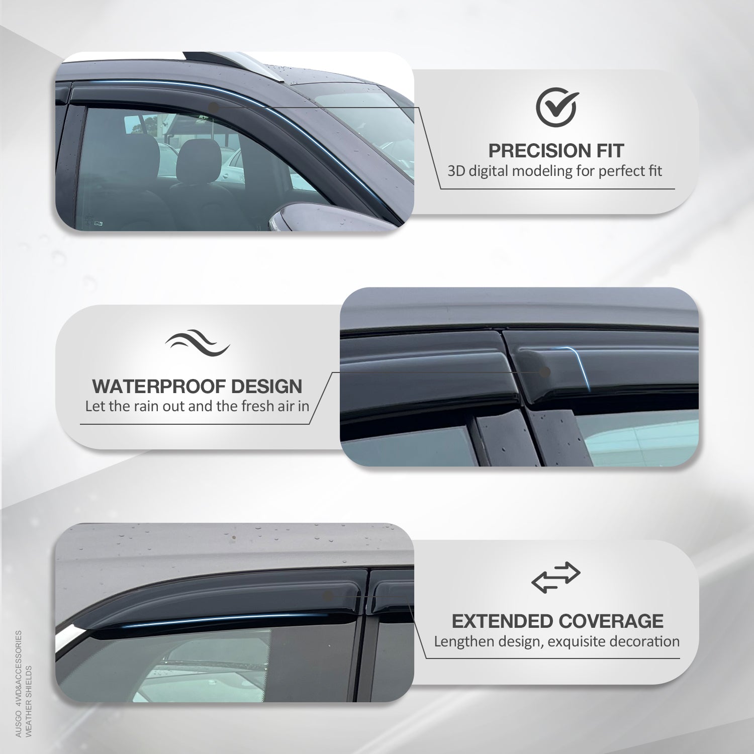Premium Car Weather Shields for Holden Commodore VE VF Wagon 2006-2017 - Durable Wind & Rain Protection for All Seasons Driving