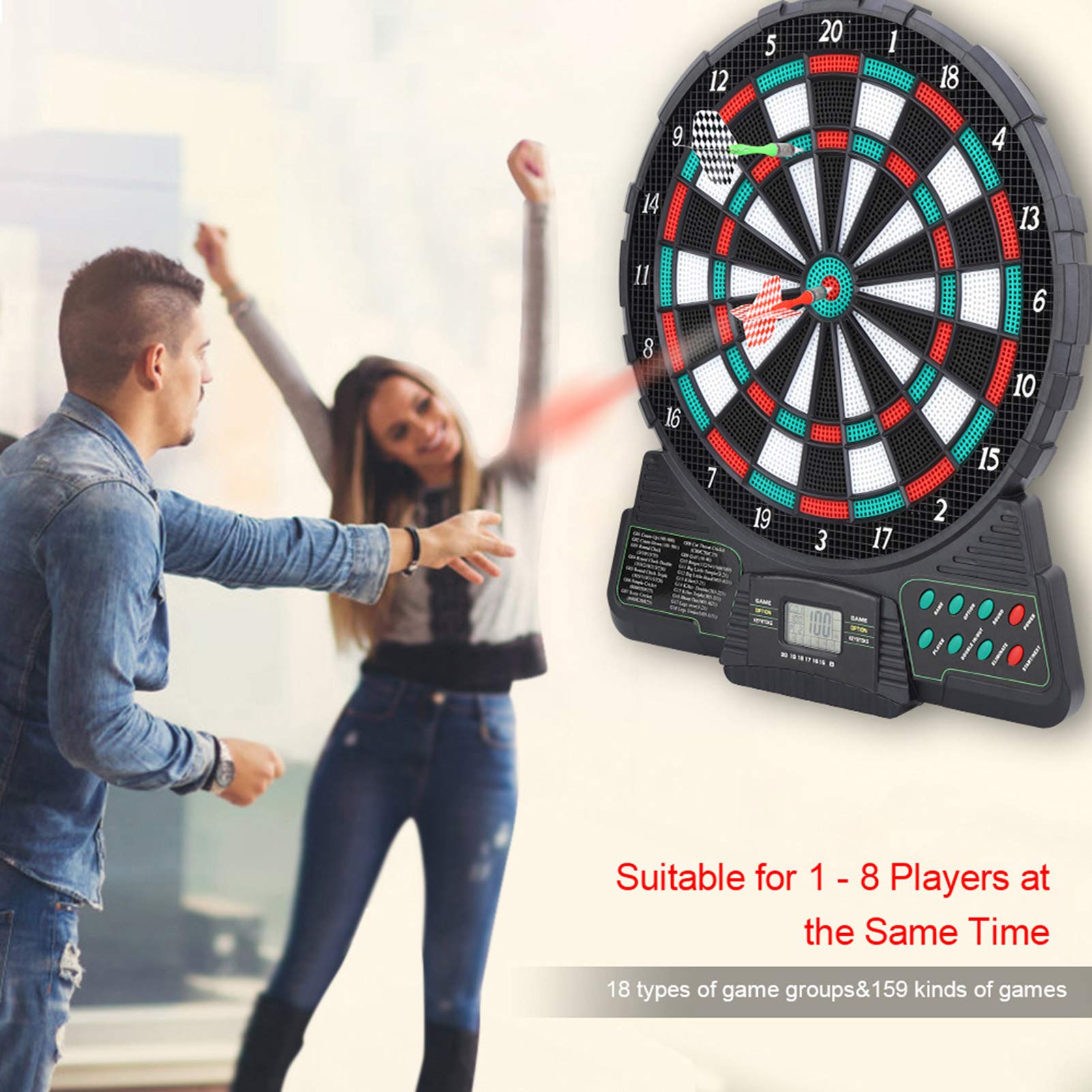159-in-1 LCD Electronic Scoreboard with Automatic Scoring - Digital Display Board for 1-8 Players - Perfect for Bars, Game Rooms & Public Spaces