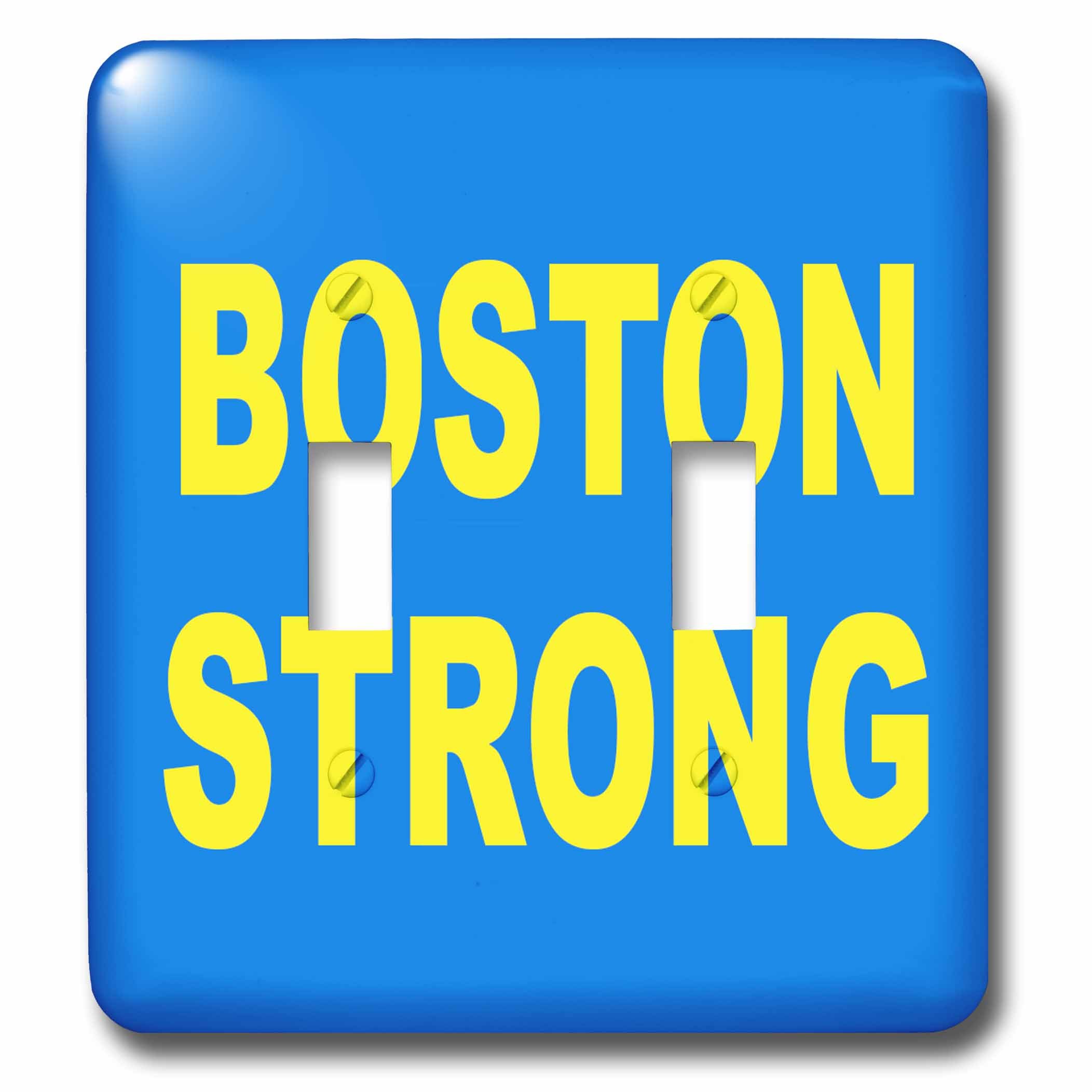 3D Rose EvaDane Boston Strong Double Toggle Switch - Inspirational Quote Wall Decor for Home, Office & Gifts - Motivational Switch Plate Cover for Bedroom, Living Room & Workspace