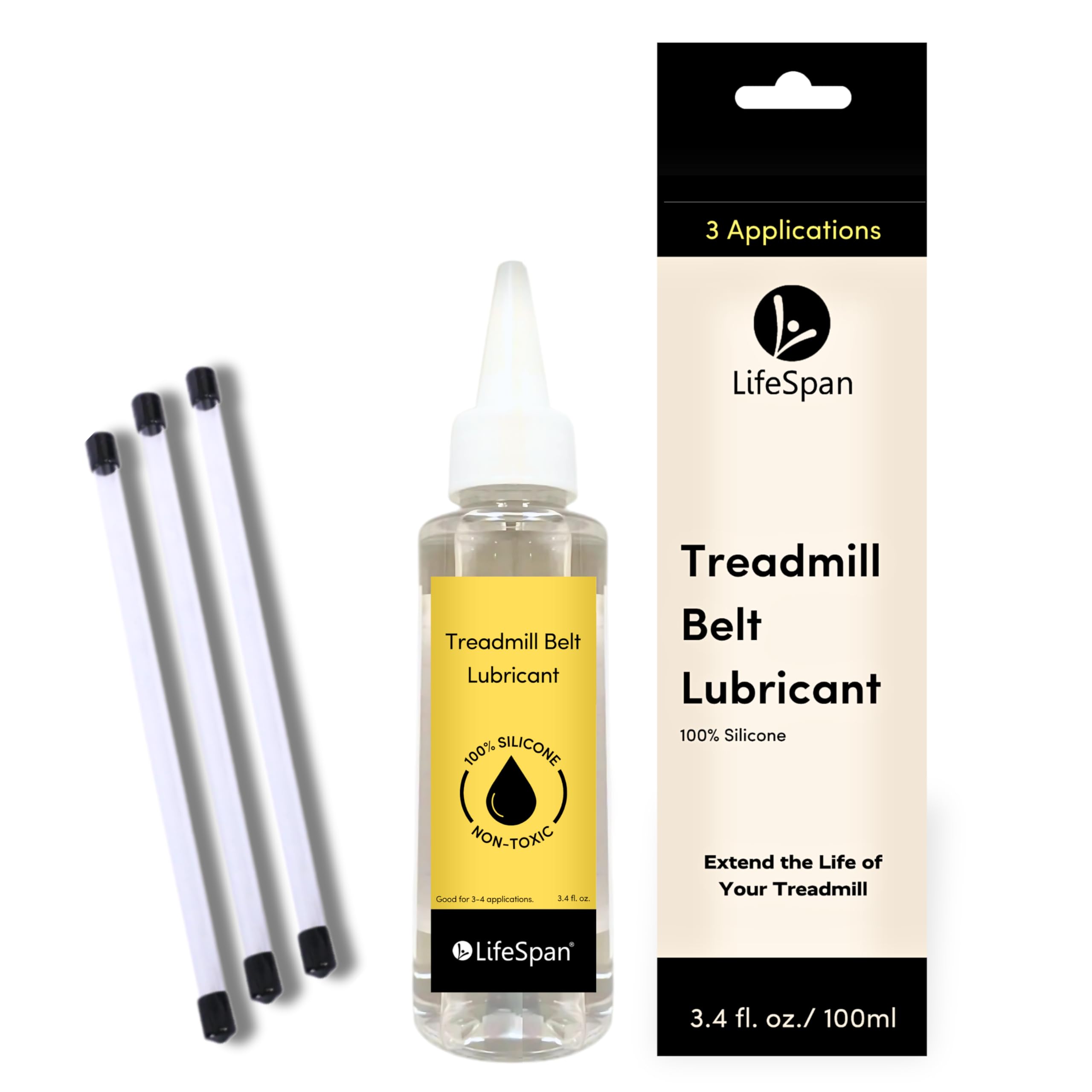 LifeSpan Fitness 100% Silicone Treadmill Belt Lubricant - 4 oz Clear Formula for Smooth, Quiet Running | Perfect for Home & Gym Treadmill Maintenance