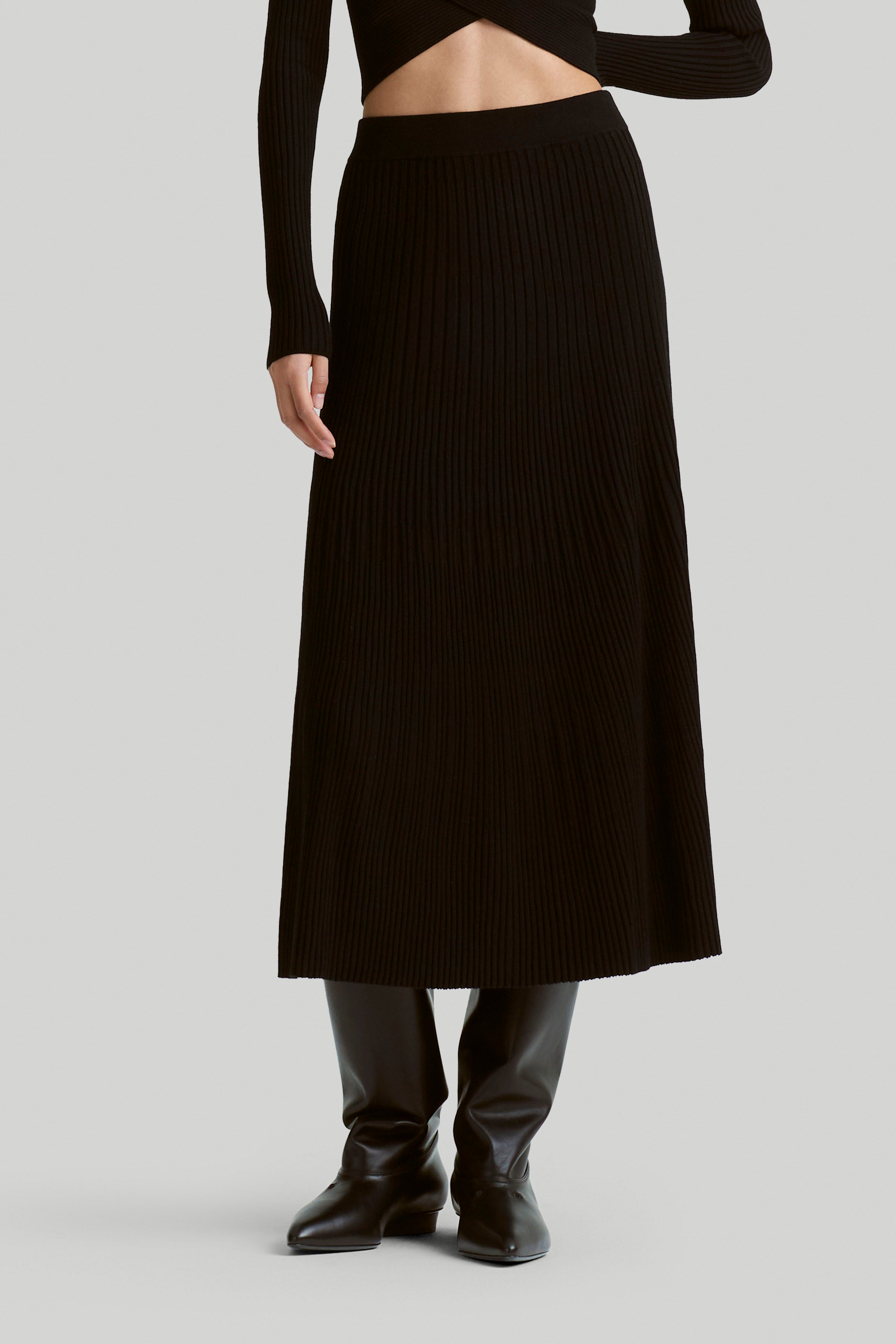 Stylish Ireene Black Skirt for Women - Perfect for Office, Party & Casual Wear | Trendy A-Line Midi Skirt