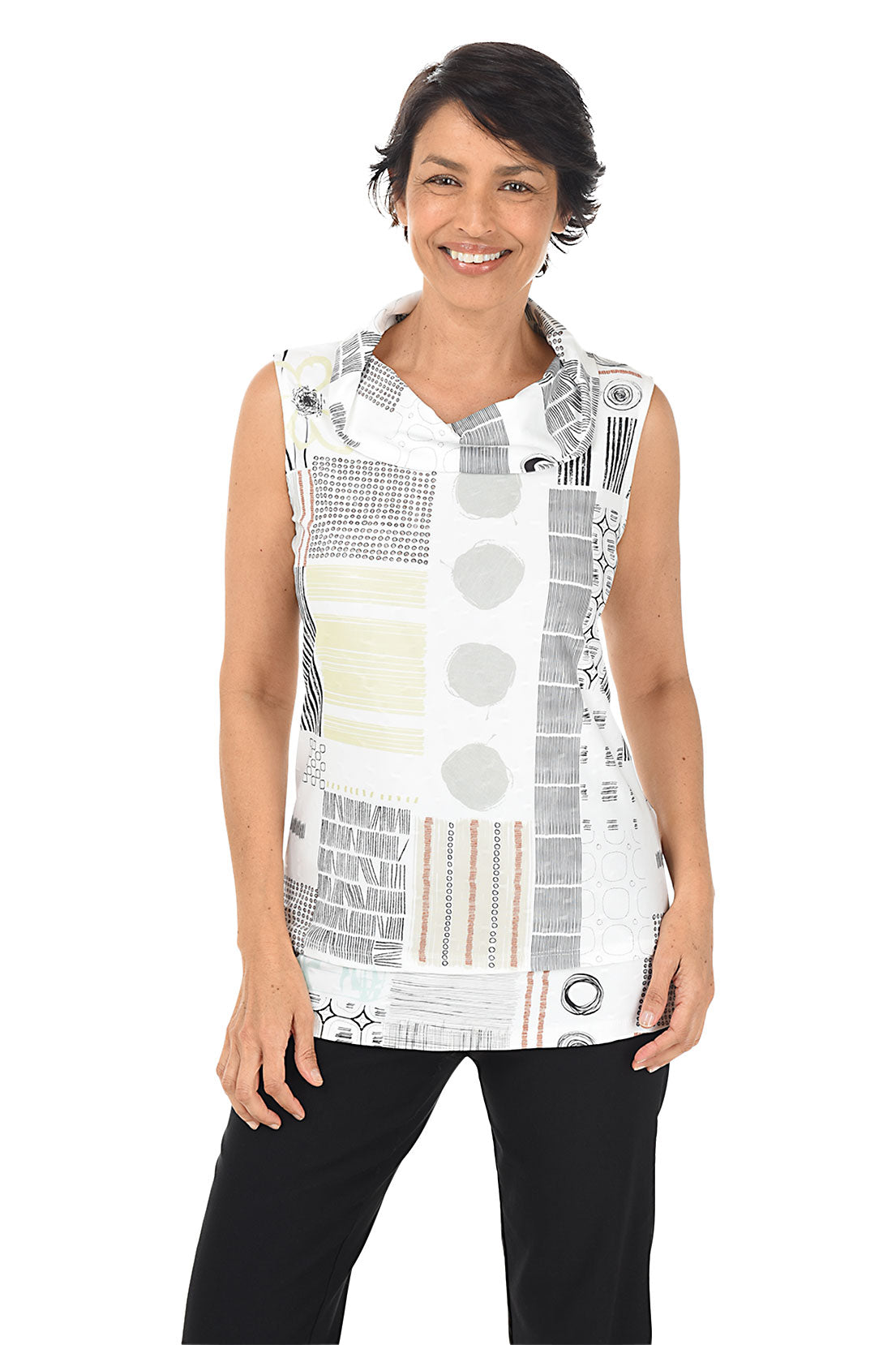 Elegant Cowl Neck Sleeveless Blouse for Women - Chic Summer Tops for Casual Outings & Date Nights