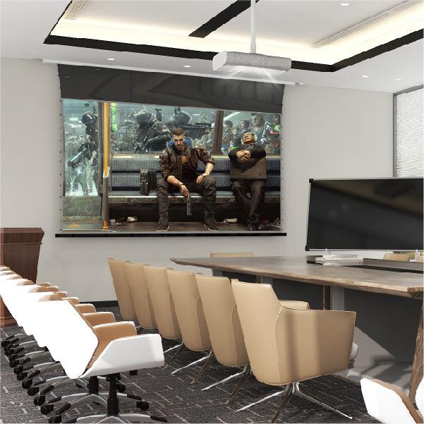 VIVIDSTORM PRO Slimline Motorized Tension UST ALR Projector Screen - Classic Version | 30%-50% OFF Duty Free Clearance | Ships Fast from Dubai Warehouse | Perfect for Home Theater, Office Presentations & Outdoor Movie Nights