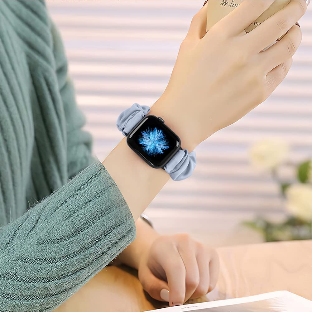Tiptops 3 Pack Apple Watch Bands 38mm-49mm - Soft Fabric Scrunchies Wristbands for Women, Compatible with iWatch Ultra 2, Series 10/9/8/7/6/5/4/3/2/1/SE - Stylish Printed Straps for Workout, Office & Everyday Wear