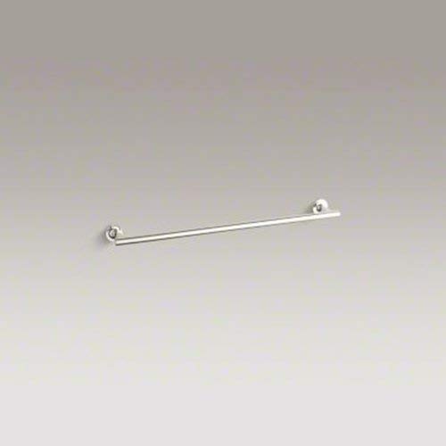 KOHLER 14436-SN Purist 24 Inch Wall Mounted Towel Bar - Polished Nickel Bathroom Towel Rack for Modern Homes | Perfect for Bathroom, Spa, or Guest Room Decor