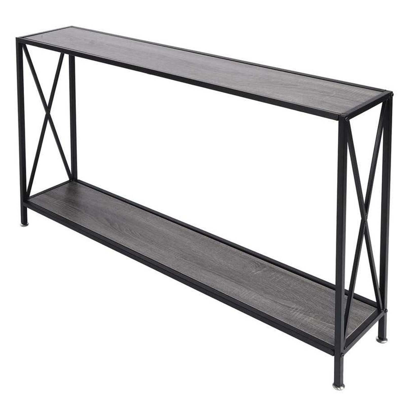 BZGWECD Industrial Style 2-Tier Retro Console Side Table - Vintage Sofa Table for Living Room, Bedroom & Entryway - Sturdy Home Furniture for Small Spaces & Apartment Decor