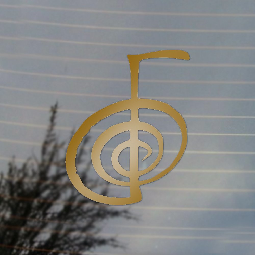 Choku Rei Right Vinyl Decal (Gold) - Anime Cosplay & Fan Gear Sticker for Cars, Laptops, Windows | Japanese Calligraphy Art Decoration