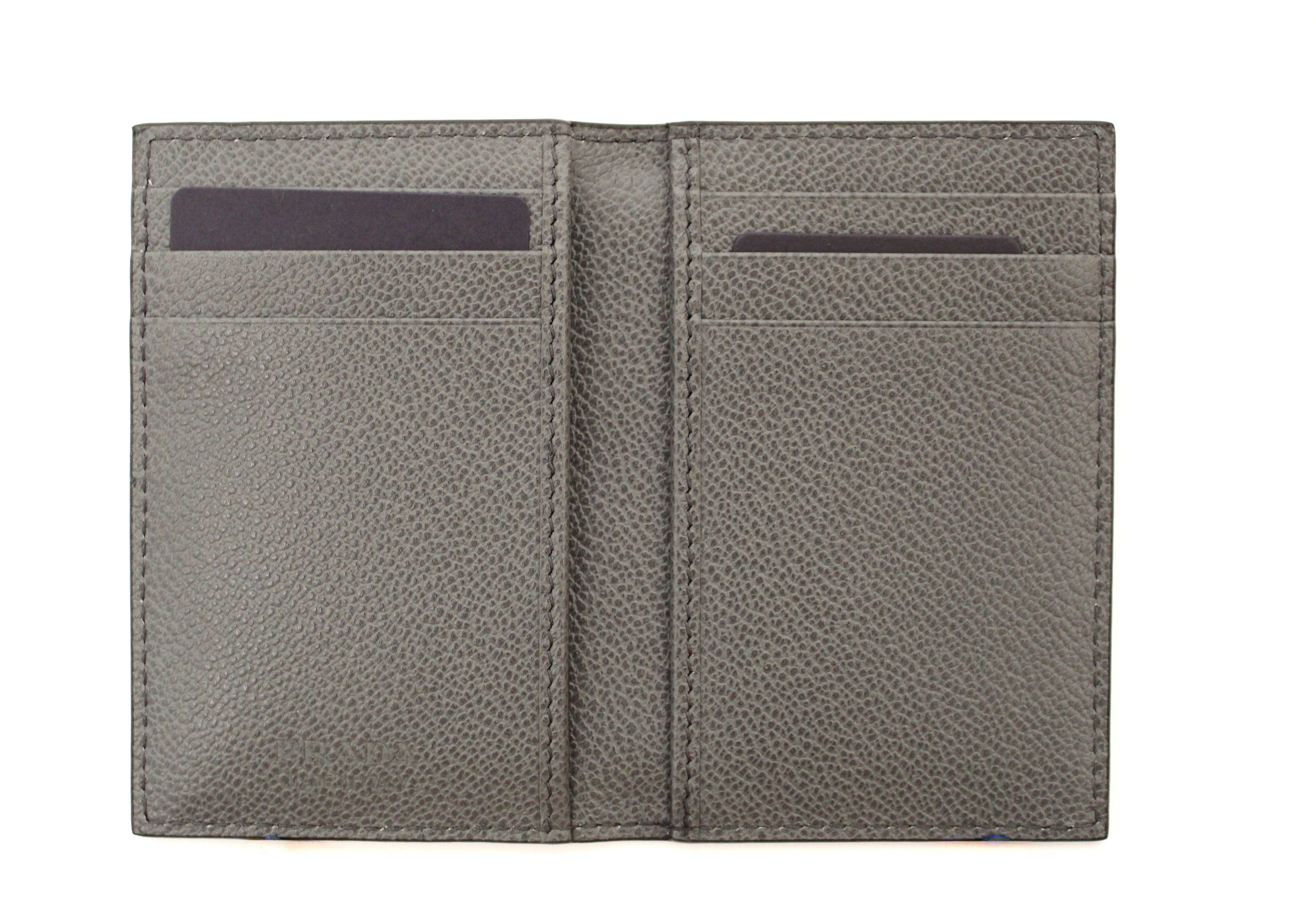 Authentic Prada Black Calfskin Leather Bifold Wallet for Men - Slim RFID Blocking Card Holder with ID Window - Perfect for Everyday Use, Travel & Business