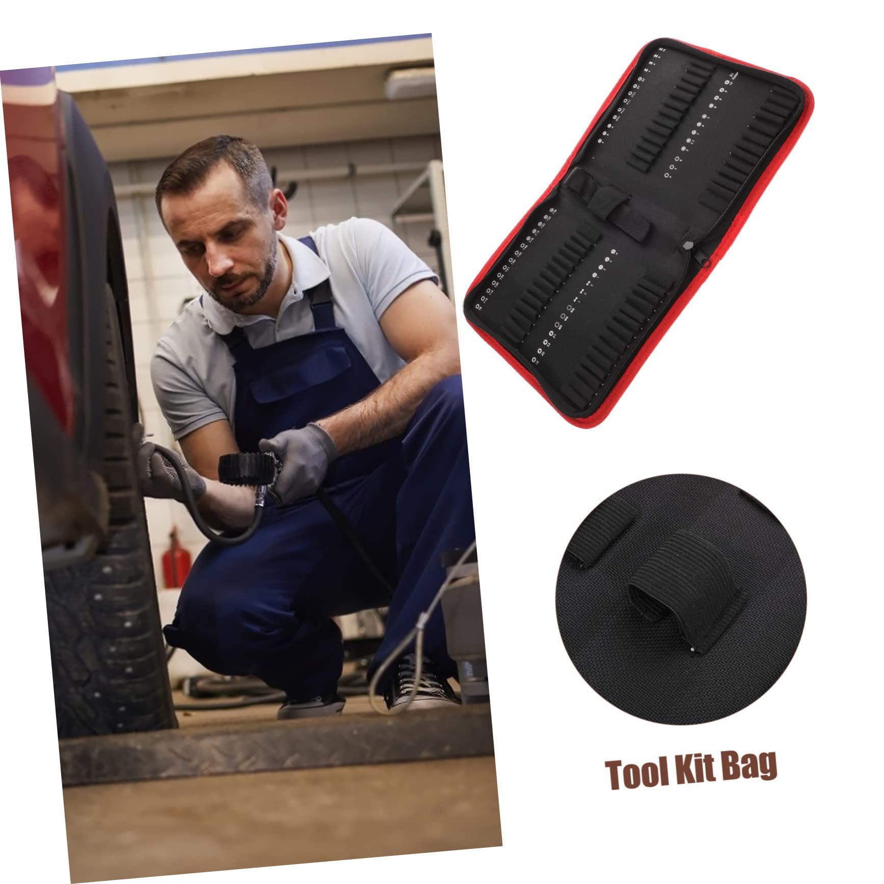 DOITOOL Heavy Duty Handheld Drill Bit Pouch - Oxford Cloth Tool Organizer with Zipper for Screws, Drill Bits & Small Tools - Perfect for Electricians, Carpenters & DIY Home Improvement Projects