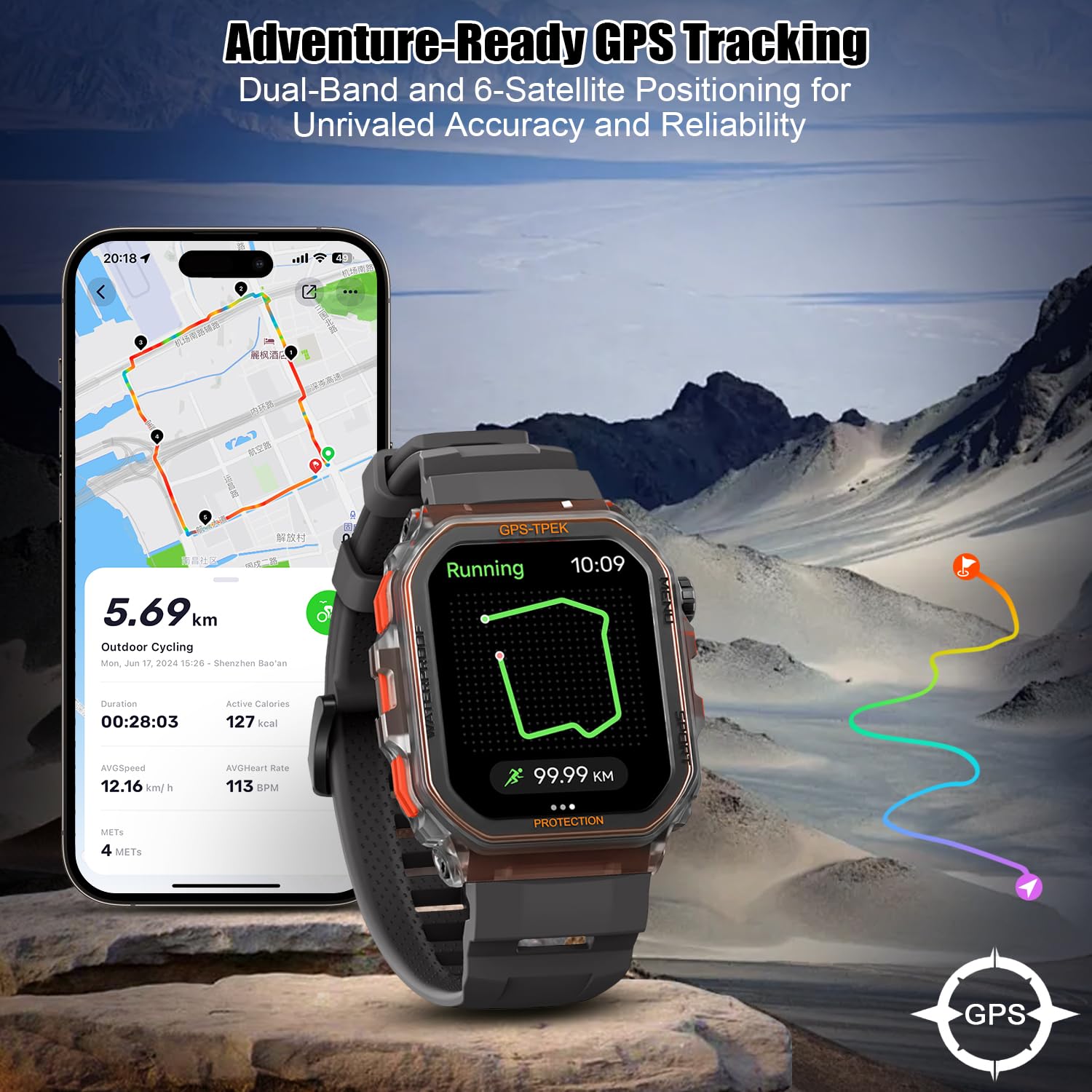 Military Smart Watch for Men - 1.75
