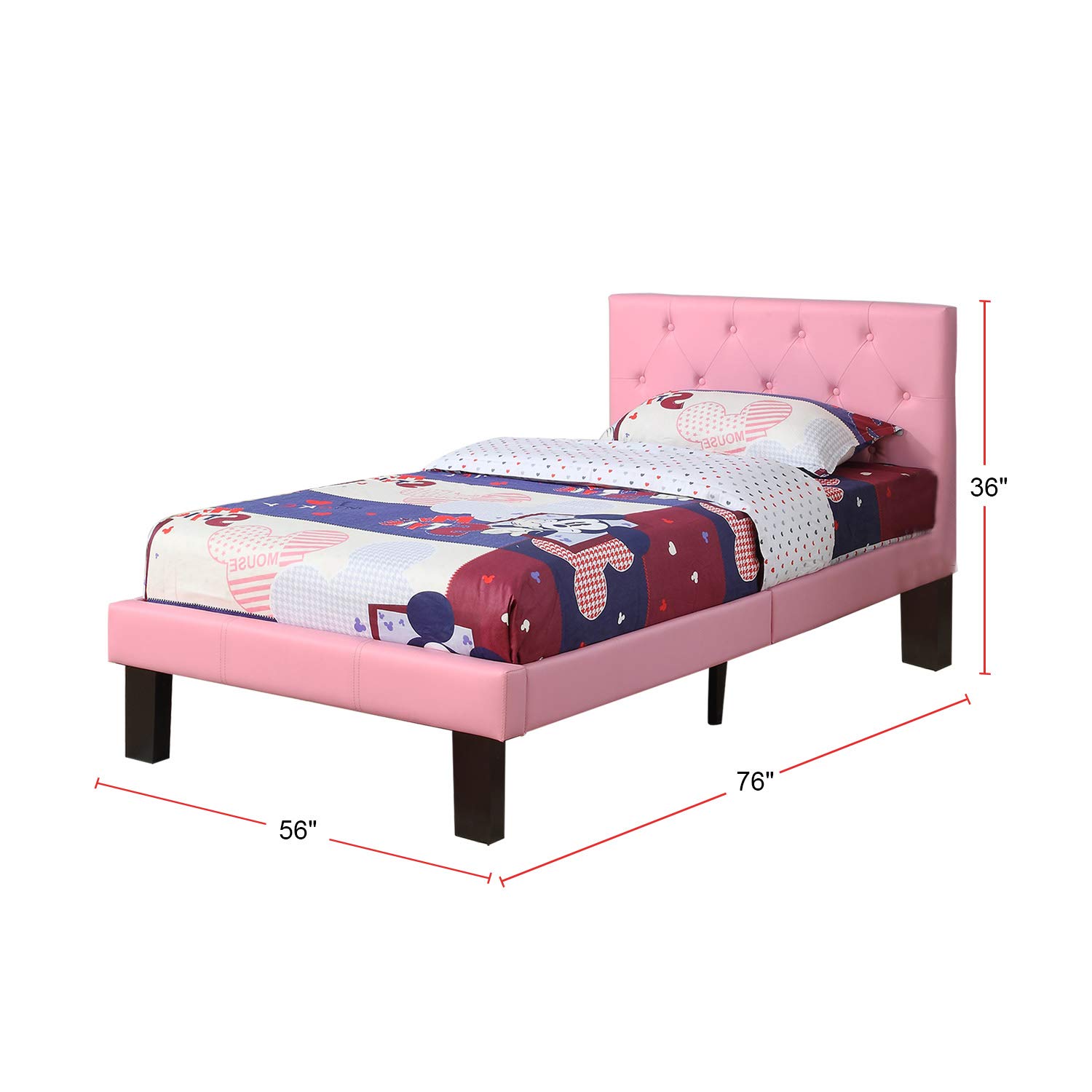 Poundex Full Size Bed Frame with Headboard - Sturdy Metal Platform Bed for Bedroom, Dorm, Guest Room - Easy Assembly & Modern Design - Perfect for Small Spaces & Apartments